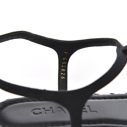 Chanel Grosgrain Chain Thong Sandals 39 Black 8 of 11