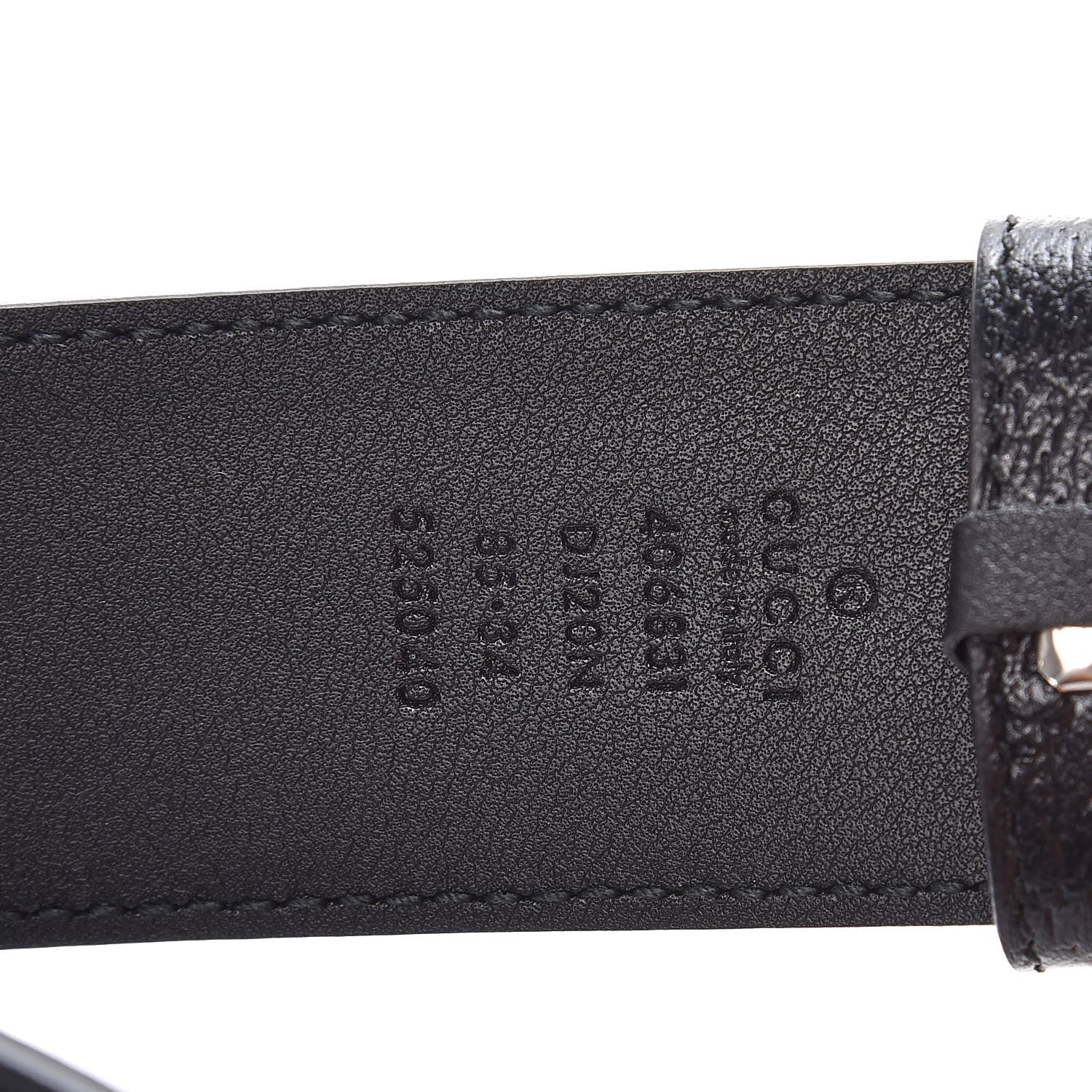 Gucci Textured Dollar Calfskin Nickel Double G 40mm Belt 85 34 Black 6 of 7