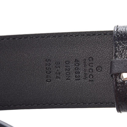Gucci Textured Dollar Calfskin Nickel Double G 40mm Belt 85 34 Black 6 of 7