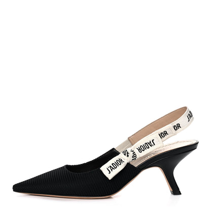 Christian Dior Technical Canvas Ribbon J Adior Slingback 65mm Pumps 38 Black 1 of 10