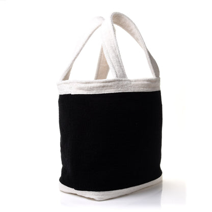 Chanel Terry Cotton CC Beach Tote Towel Set Black White 4 of 12