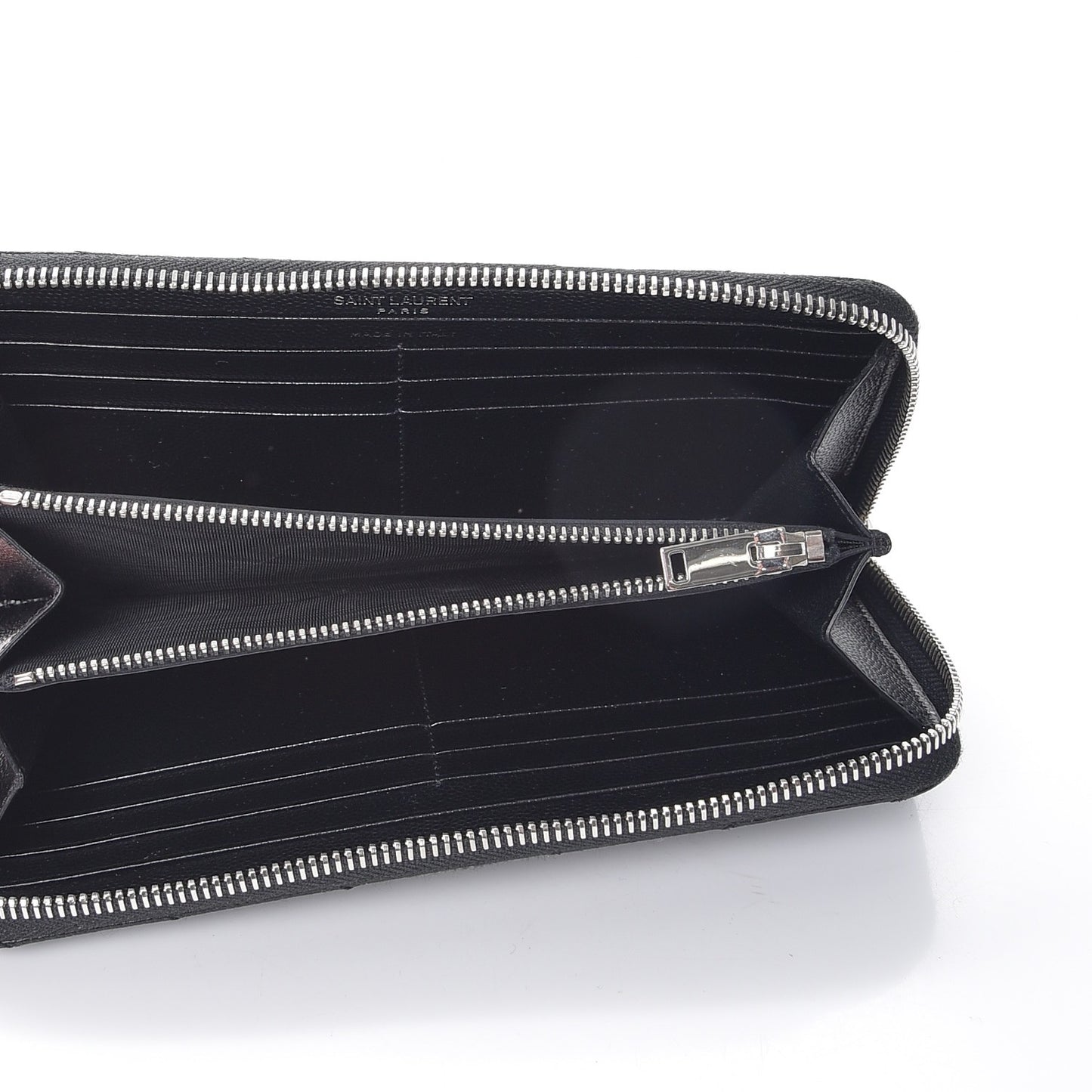 Grain De Poudre Matelasse Chevron Monogram Zip Around Wallet Black