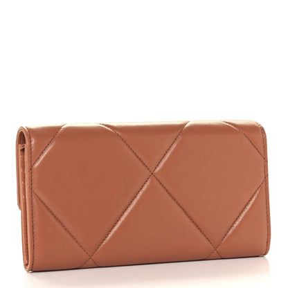 Chanel Lambskin Quilted Chanel 19 Flap Wallet Brown 3 of 12