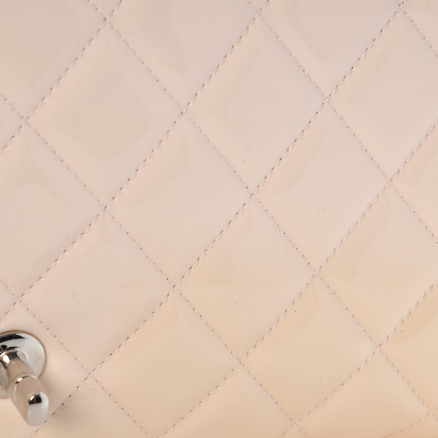 Chanel Patent Quilted Clutch with Chain Flap Beige 5 of 10