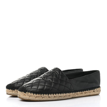 Chanel Lambskin Quilted CC Espadrilles 40 Black 3 of 8