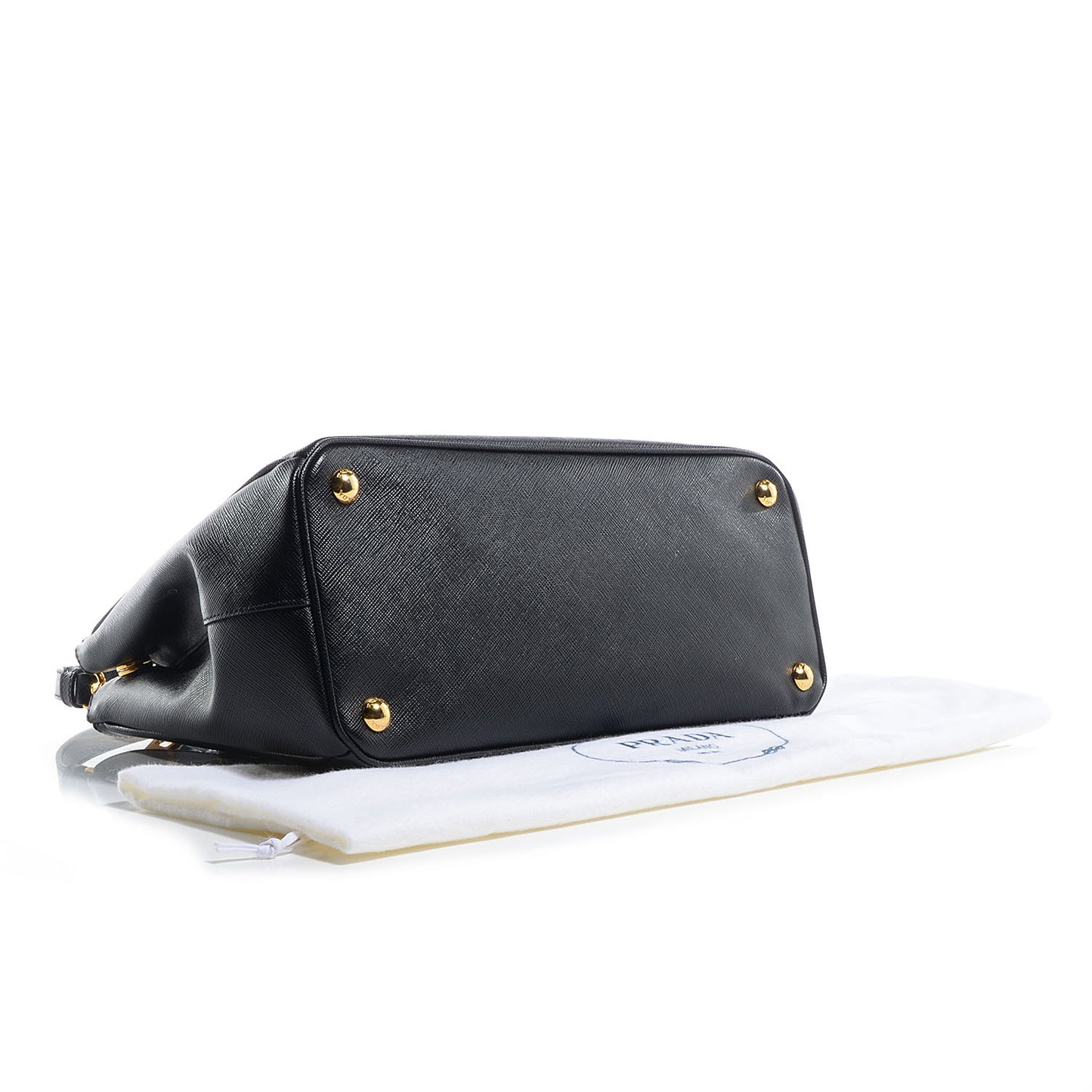 Saffiano Lux Small Double Zip Tote Nero Black