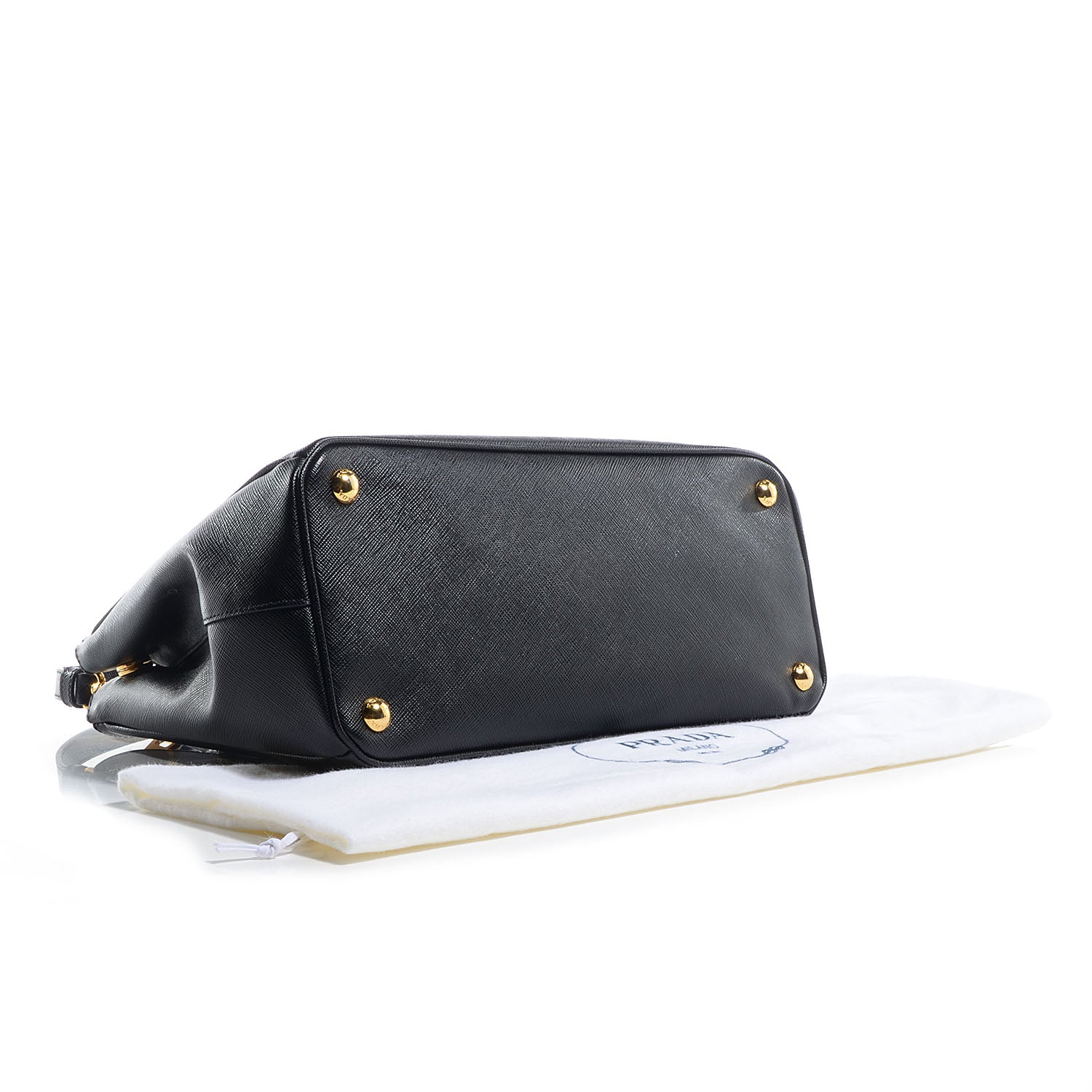 Prada Saffiano Lux Small Double Zip Tote Nero Black 6 of 12