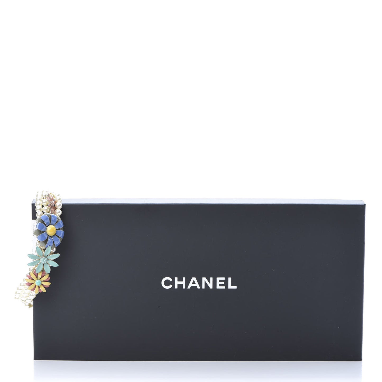 Enamel Pearl CC Flower Choker Necklace Multi