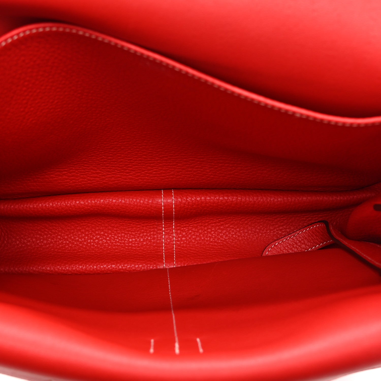 Hermes Taurillon Clemence Halzan 31 GM Rouge Casaque Vermillion 5 of 10