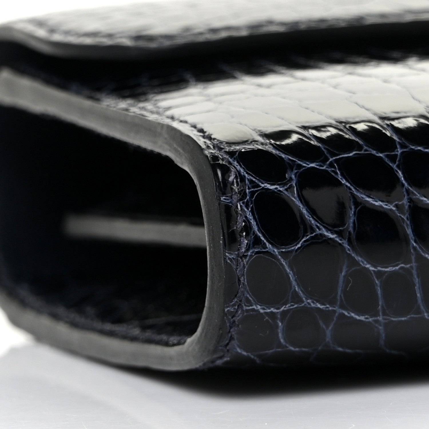 Hermes Shiny Alligator Constance Long Wallet Bleu Marine 7 of 9