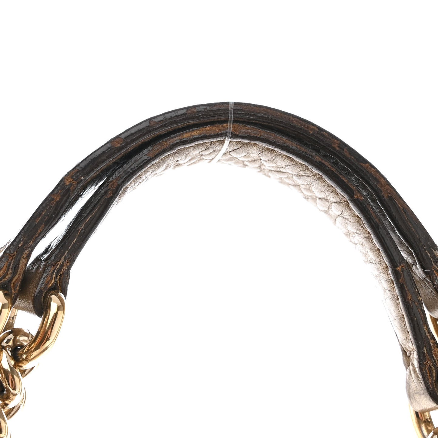 Metallic Pebbled Calfskin Medium Soho Chain Shoulder Bag Golden Beige