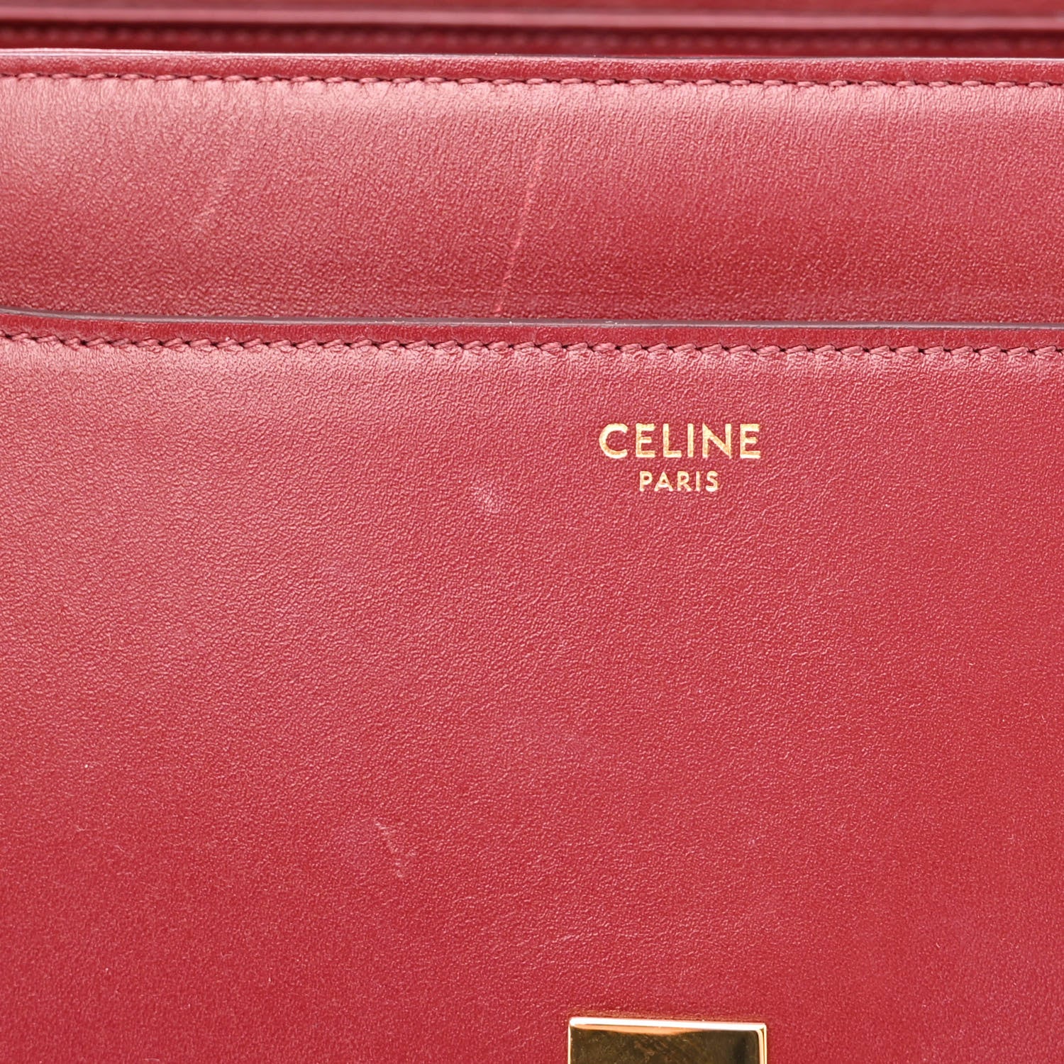 Celine Satinated Calfskin Medium 16 Top Handle Bag Light Burgundy 7 of 12