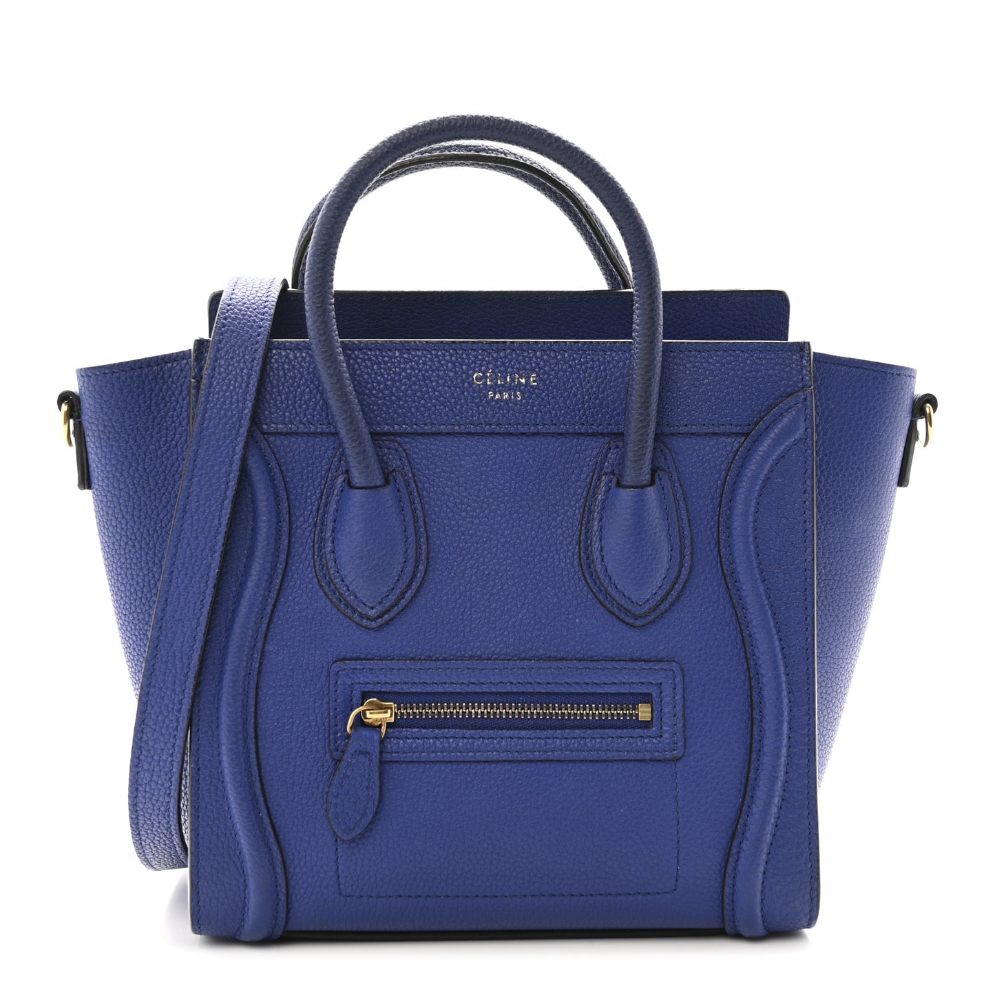 Drummed Calfskin Nano Luggage Indigo