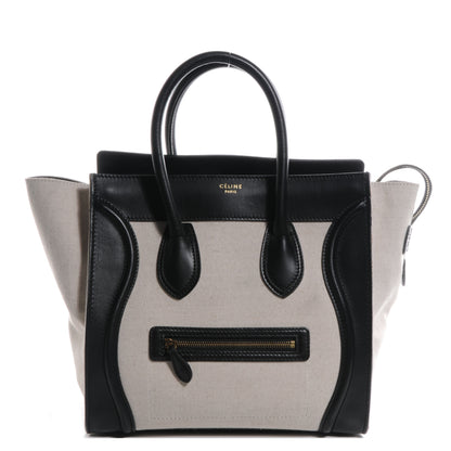 Celine Natural Canvas Smooth Calfskin Mini Luggage Cream 1 of 9