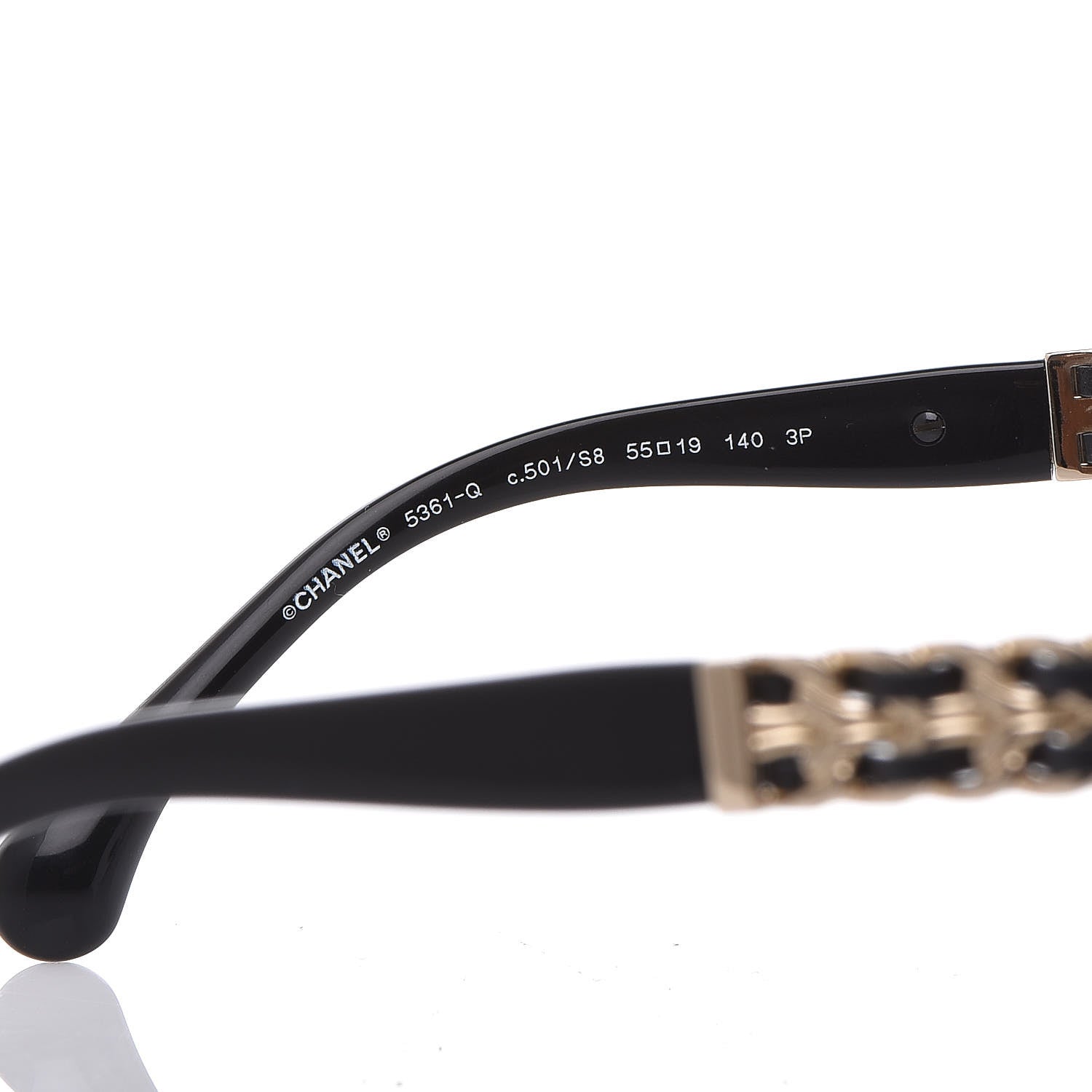 Chanel Lambskin Chain Polarized Sunglasses 5361-Q Black 5 of 7