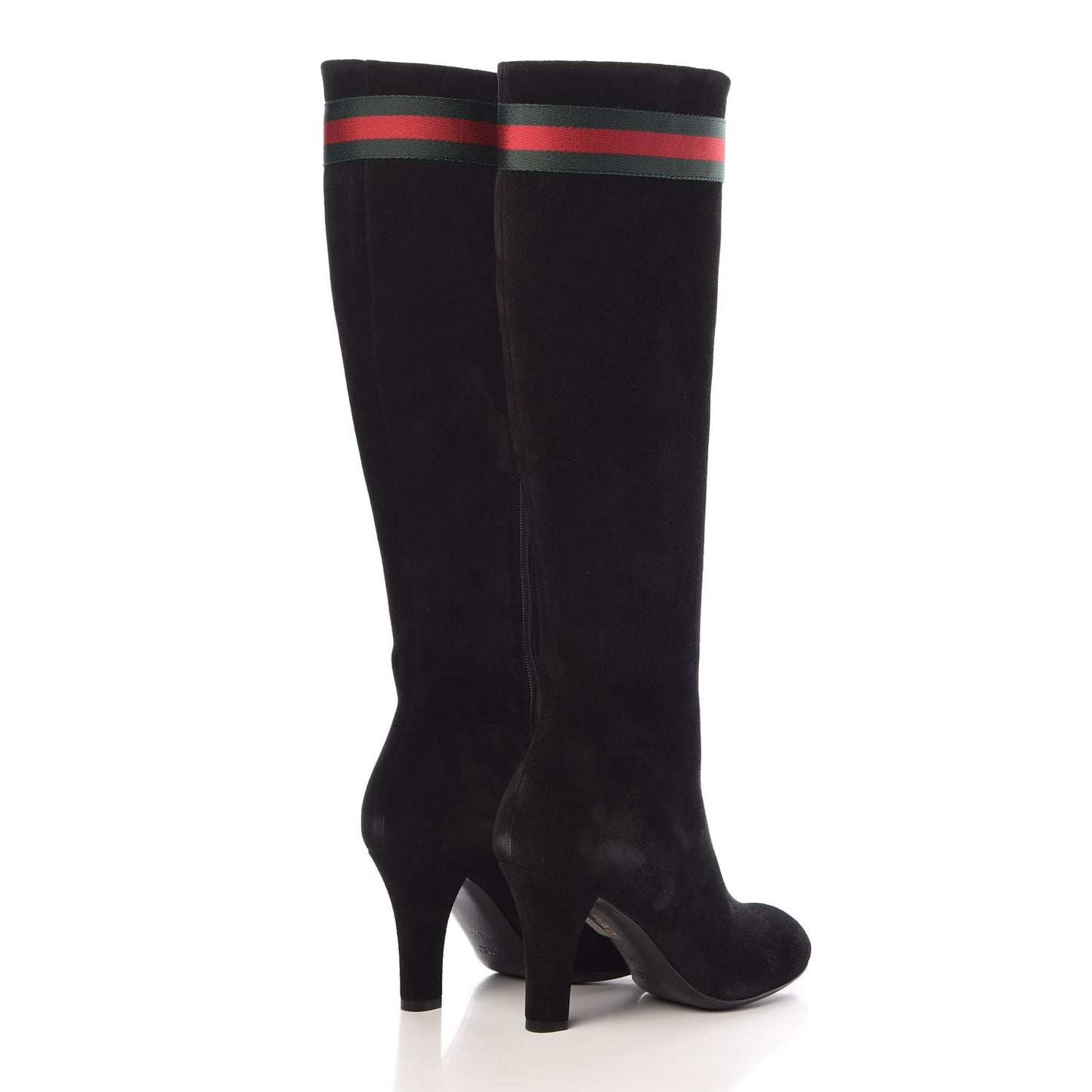 Suede Knee High Web Boots 36.5 Black