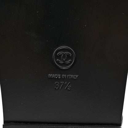 Chanel Velvet Velcro Dad Sandals 37.5 Navy Blue 6 of 9