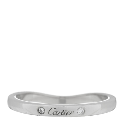 Cartier Platinum 3 Diamond Ballerine Wedding Band Ring 50 5.25 3 of 4