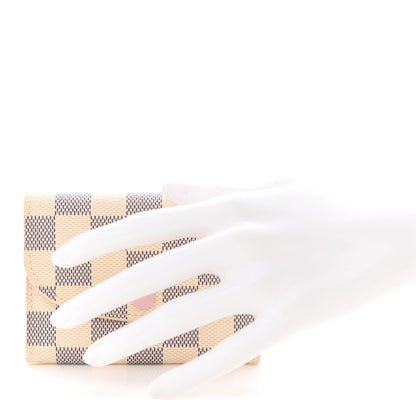 Louis Vuitton Damier Azur Rosalie Coin Purse Rose Ballerine 2 of 9