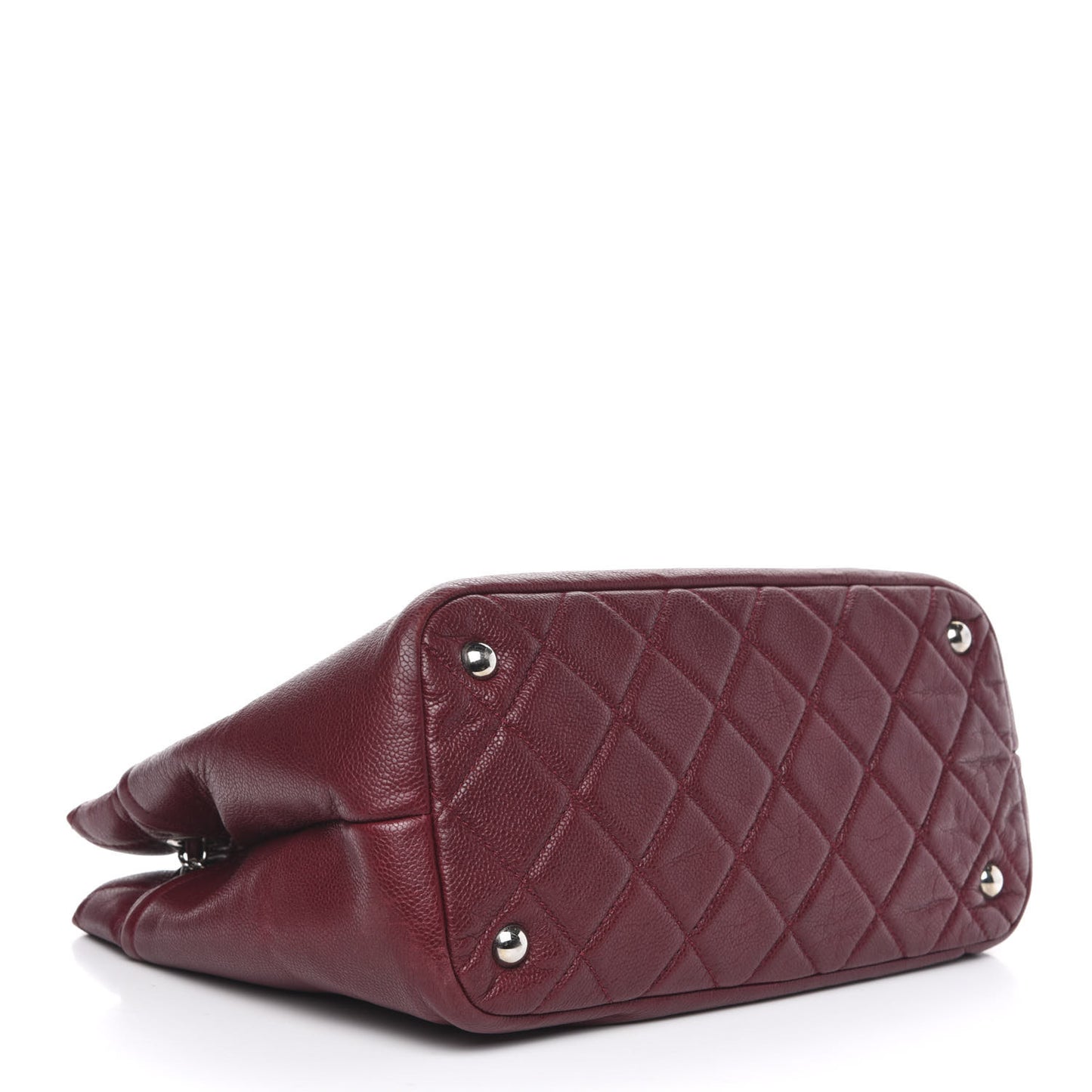 Caviar Quilted Timeless CC Soft Tote Dark Red