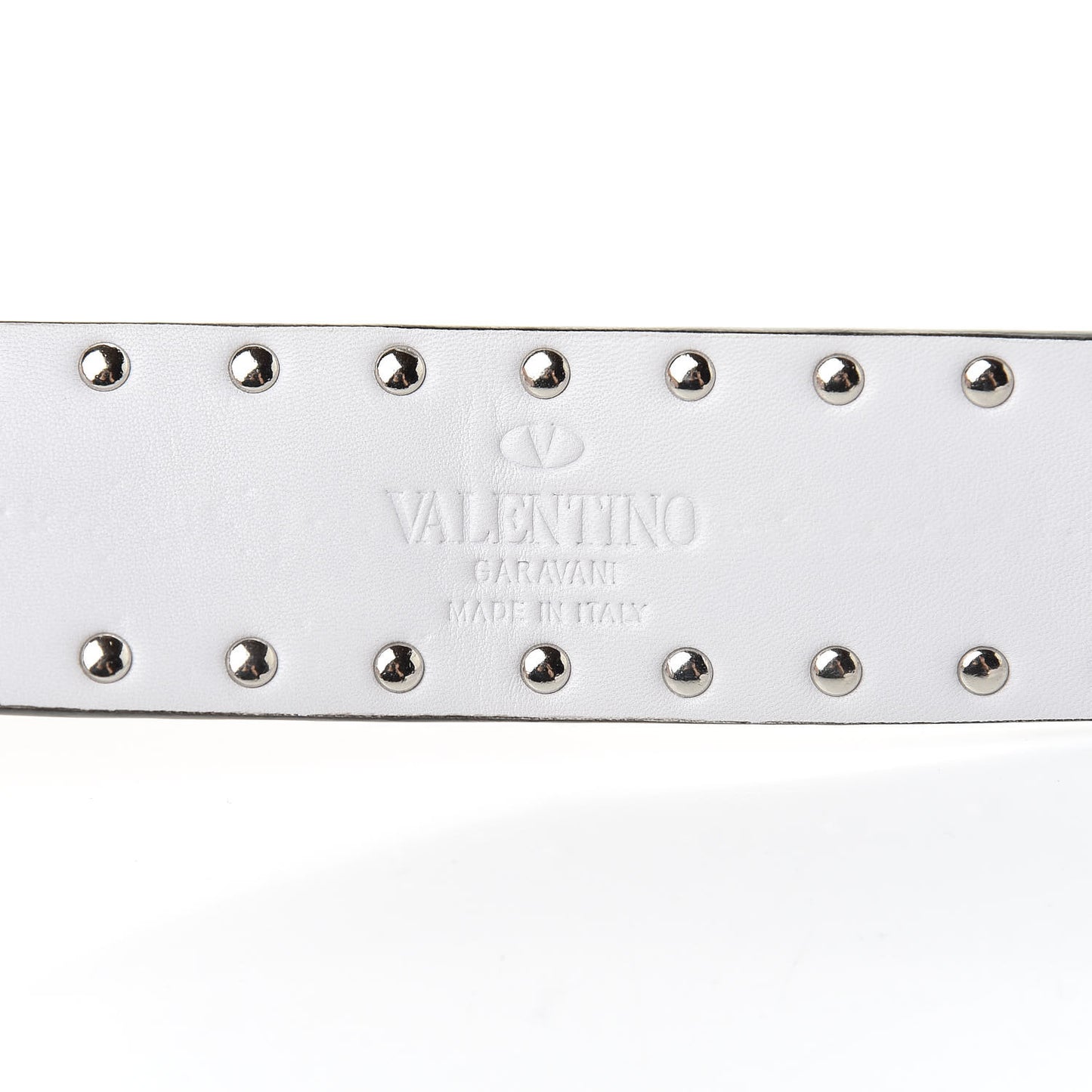 Lambskin Free Rockstud Spike Shoulder Strap Optic White