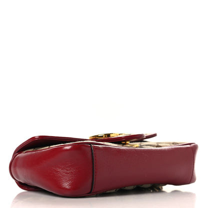 Gucci Monogram Azalea Calfskin Matelasse Diagonal Mini GG Marmont Shoulder Bag Beige Ebony New Cherry Red 3 of 9