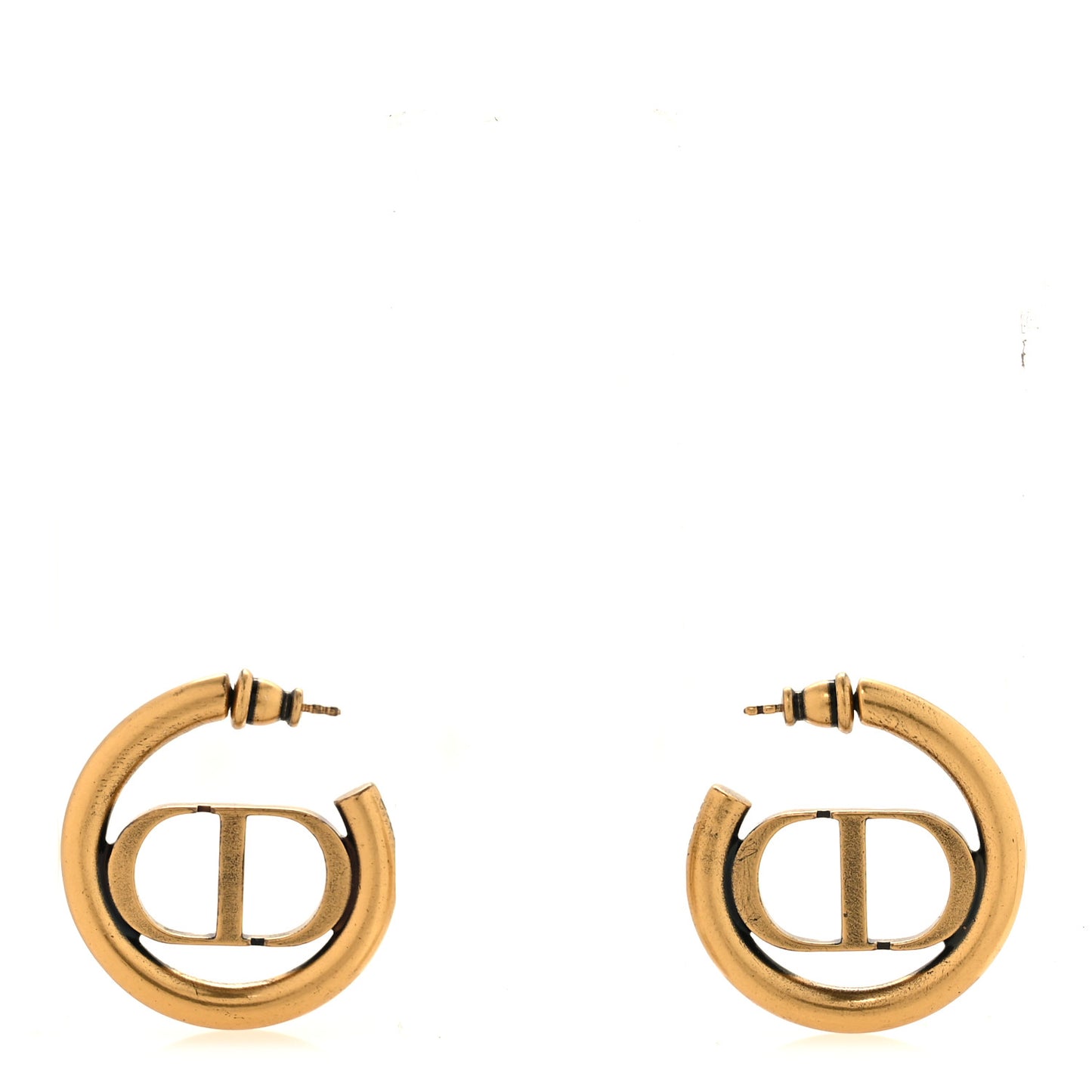 Metal 30 Montaigne Hoop Earrings Aged Gold