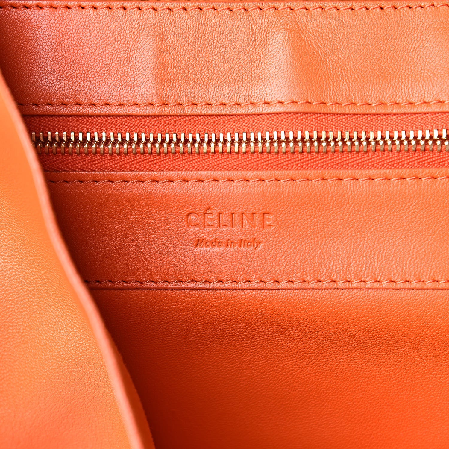 Celine Lambskin Vertical Bi-Cabas Orange Magenta 8 of 11