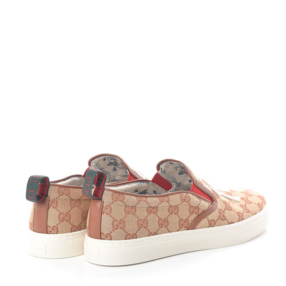 Gucci X MLB GG Monogram NY Yankees Embroidered Mens Slip On Sneakers 9 Beige Ruggine Rust 4 of 7