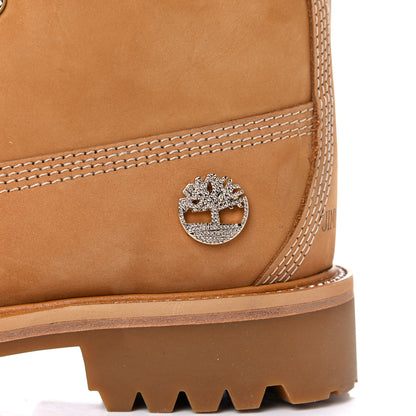 Jimmy Choo X TIMBERLAND Nubuck Swarovski Crystal Mens Ankle Boots 7 Wheat 8 of 11