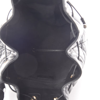 Chanel Lambskin Quilted Drawstring Backpack Black 5 of 9