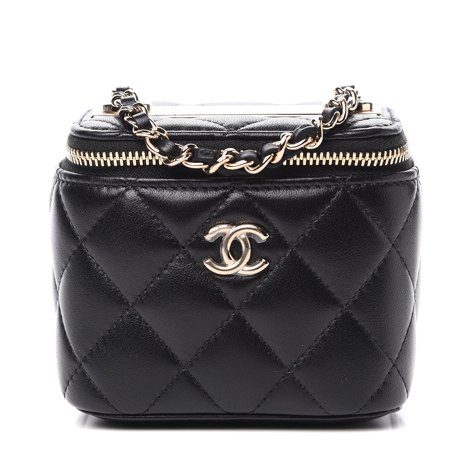 Chanel Lambskin Quilted Trendy Mini Vanity Case With Chain Black 1 of 9