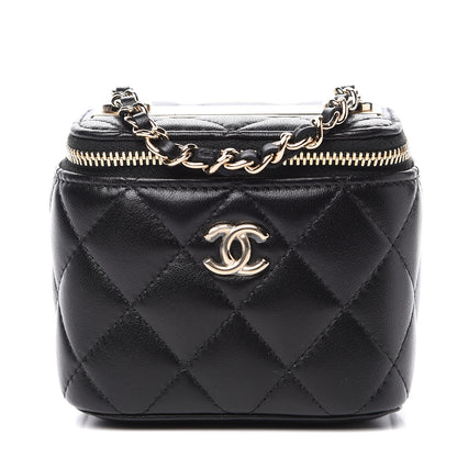 Chanel Lambskin Quilted Trendy Mini Vanity Case With Chain Black 1 of 9