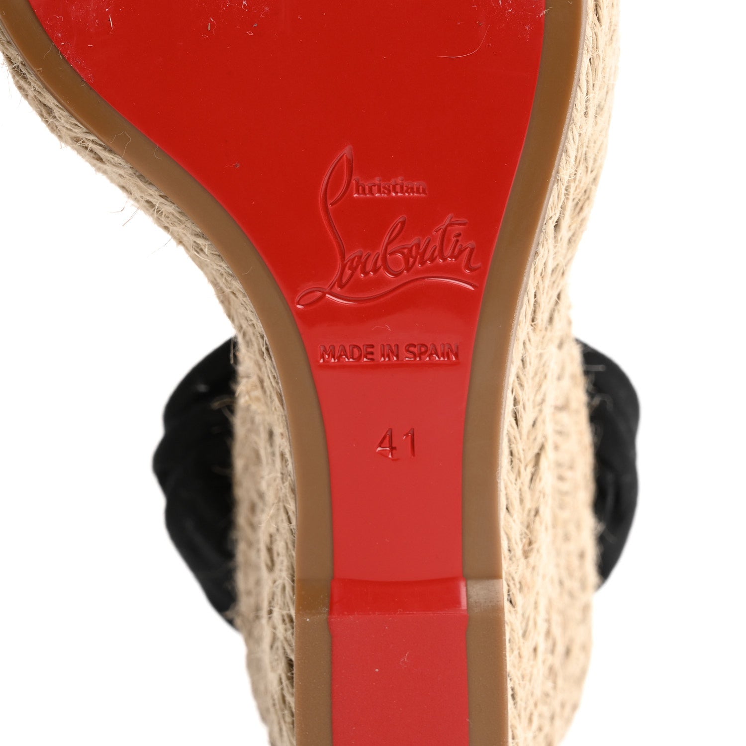 Christian Louboutin Canvas Du Desert 110 Espadrille Wedges 41 Black 8 of 8