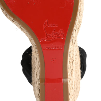 Christian Louboutin Canvas Du Desert 110 Espadrille Wedges 41 Black 8 of 8