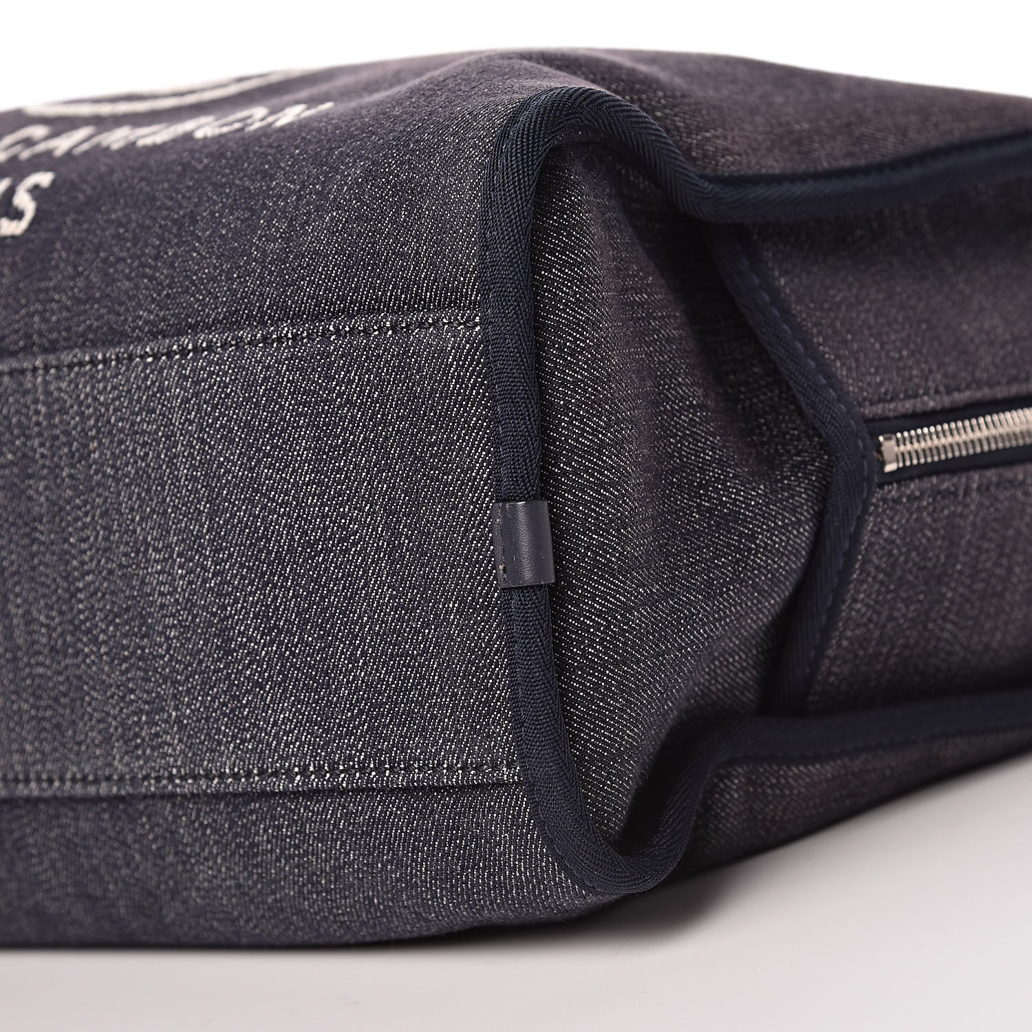 Chanel Denim Deauville Bowling Bag Dark Blue 9 of 9
