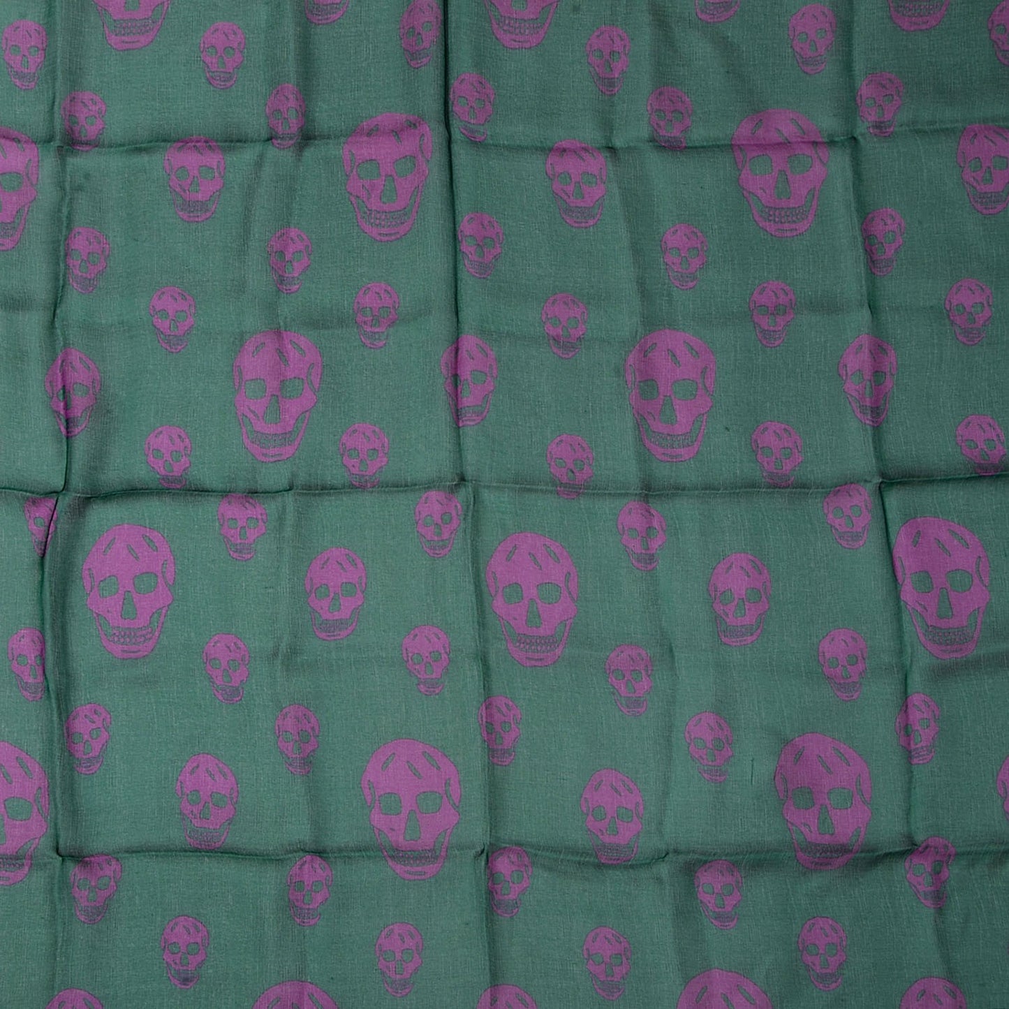 Silk Chiffon Skull Scarf Green