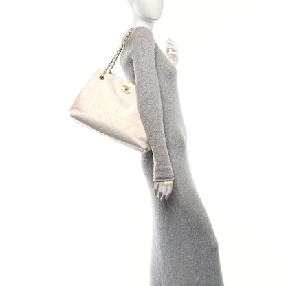Chanel Calfskin Quilted Small Coco Base Shopping Bag White 2 of 10