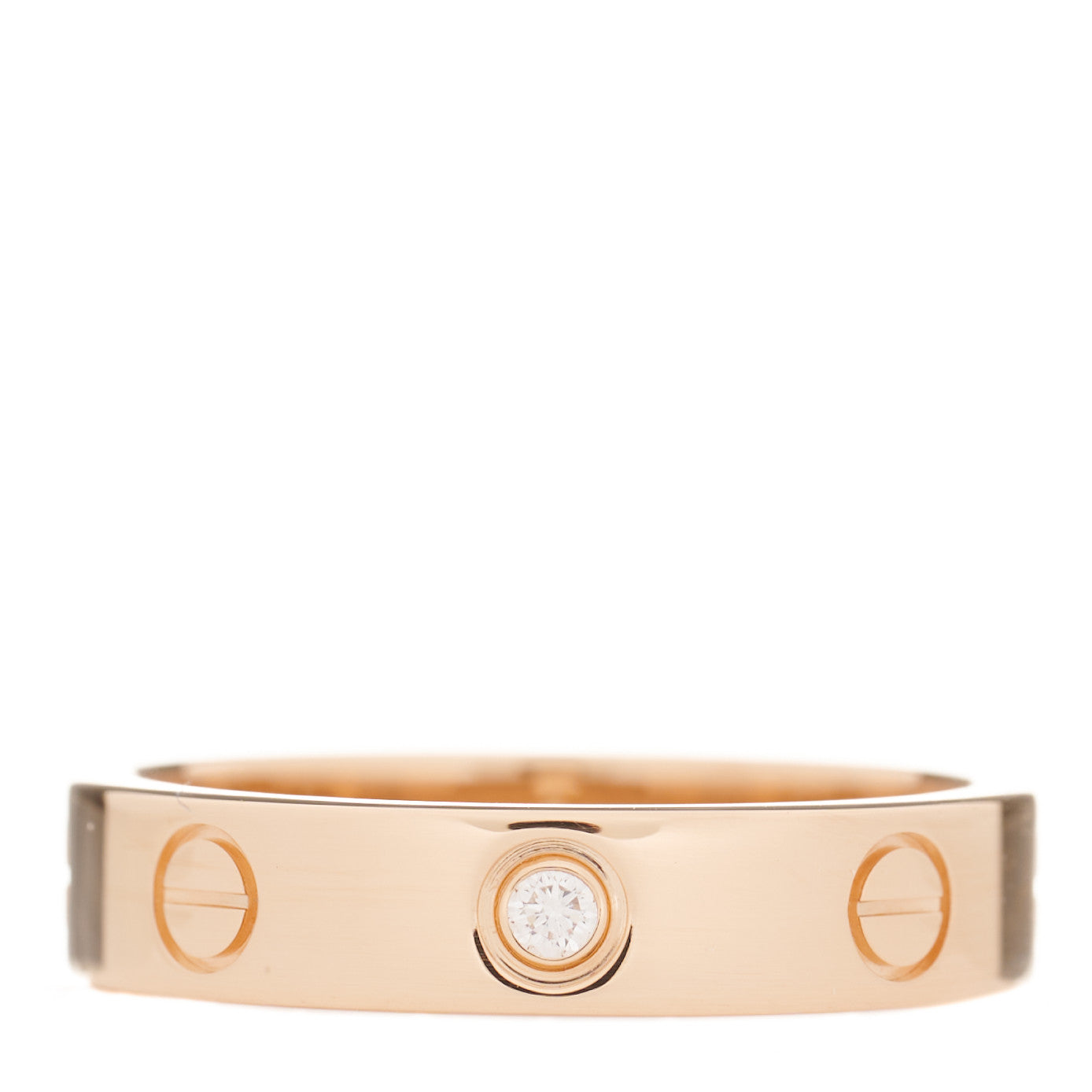 18K Pink Gold Diamond 4mm LOVE Wedding Band Ring 51 5.75