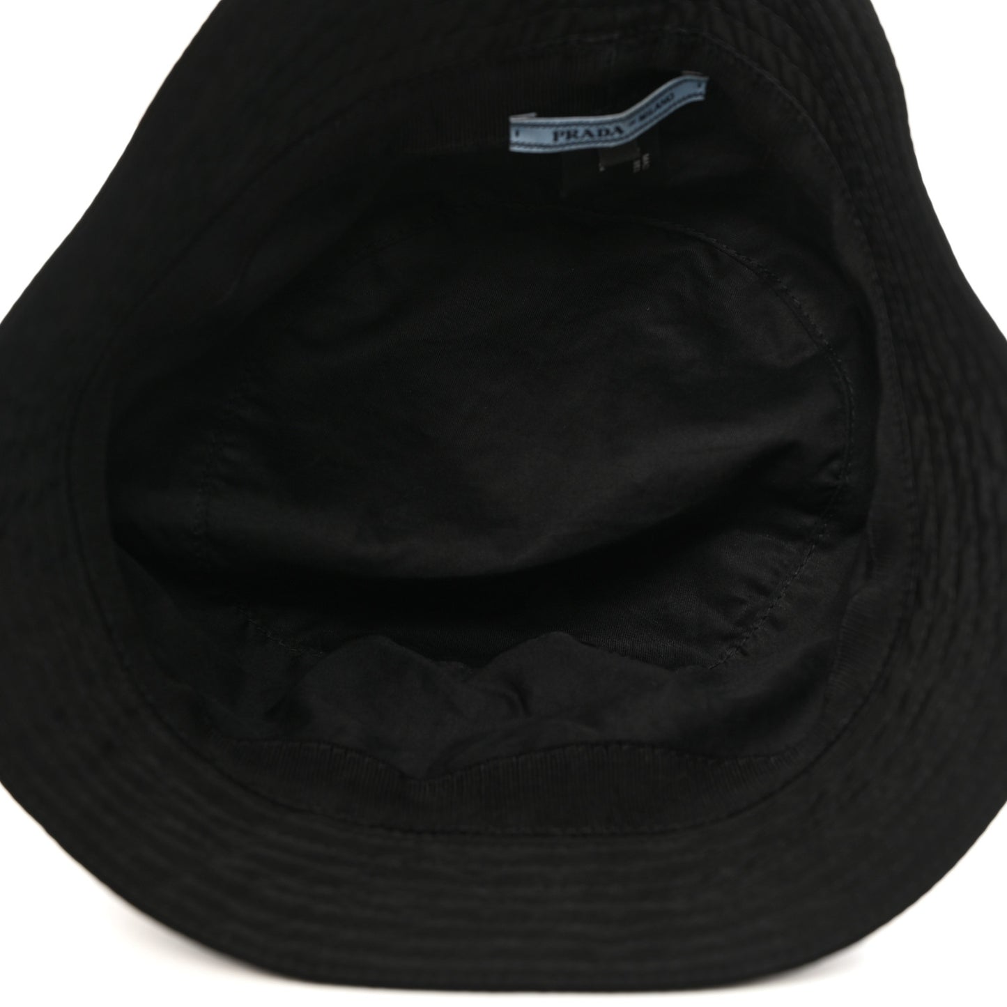 Re-Nylon Metal Triangle Logo Womens Bucket Hat M Black
