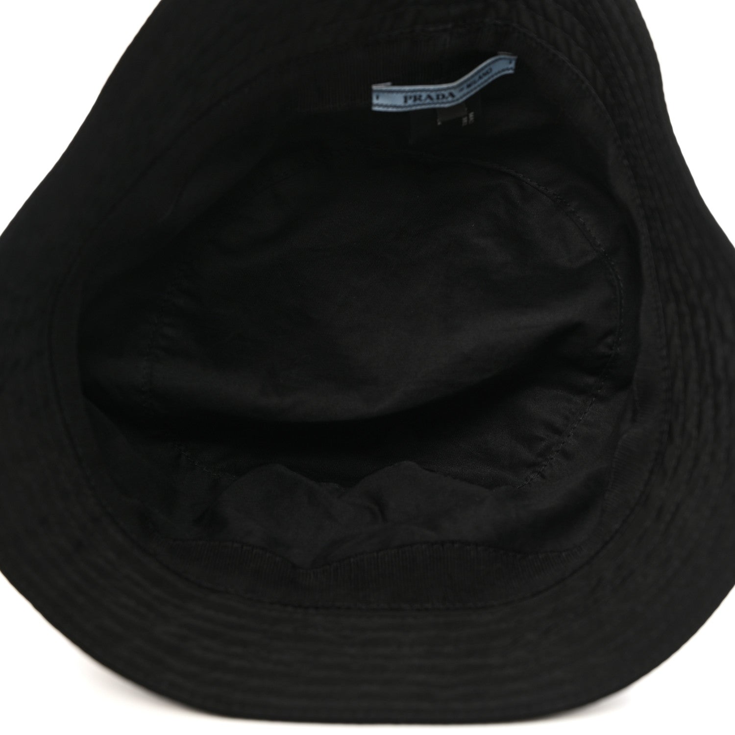 Prada Re-Nylon Metal Triangle Logo Womens Bucket Hat M Black 8 of 8