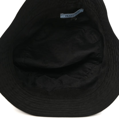Prada Re-Nylon Metal Triangle Logo Womens Bucket Hat M Black 8 of 8