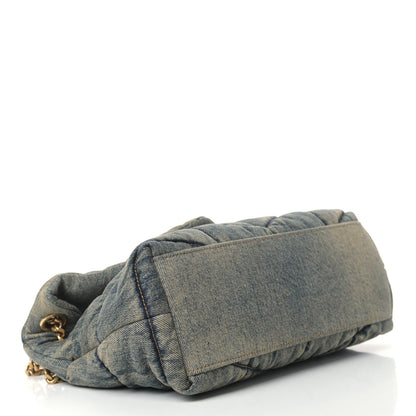 Saint Laurent Denim Quilted Small Loulou Puffer Monogram Chain Satchel Rodeo Blue 4 of 9