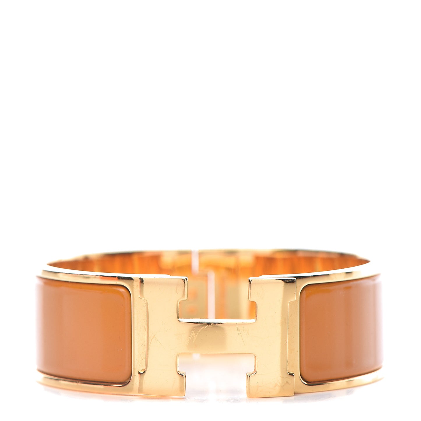 Enamel Wide Clic Clac H Bracelet PM Jaune Madras