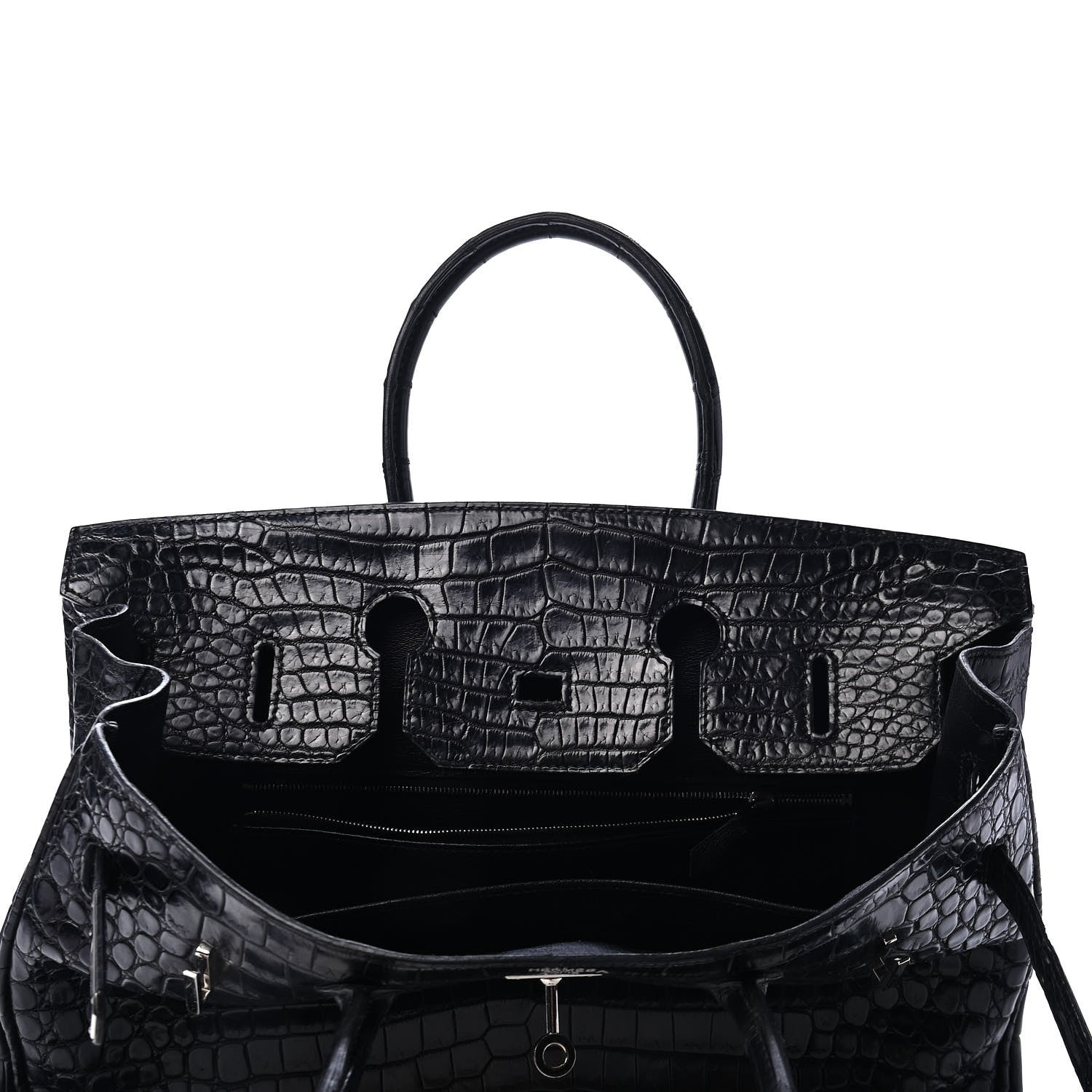 Hermes Matte Porosus Crocodile Birkin 35 Black 15 of 31