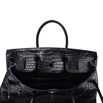 Hermes Matte Porosus Crocodile Birkin 35 Black 15 of 31