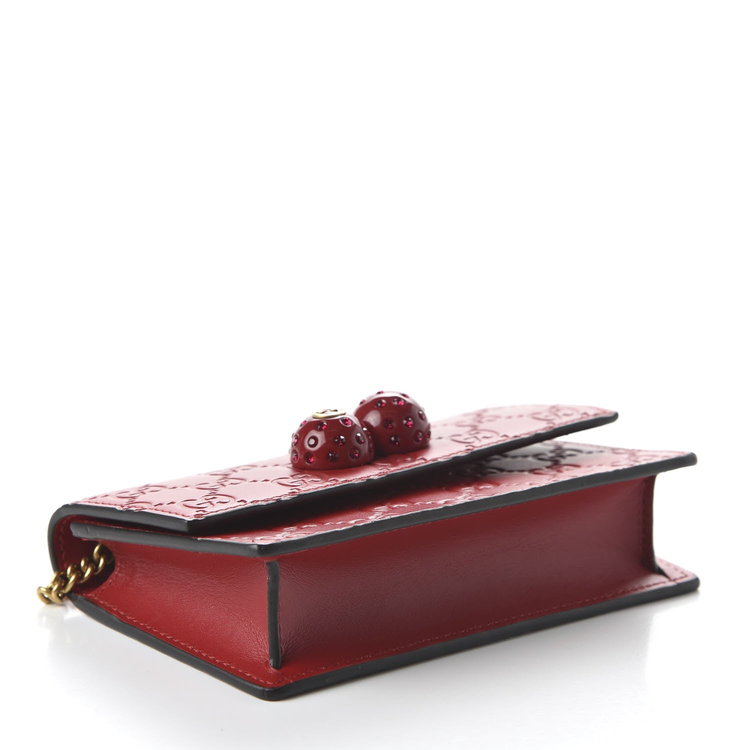 Gucci Guccissima Mini Cherry Chain Bag Hibiscus Red 4 of 10