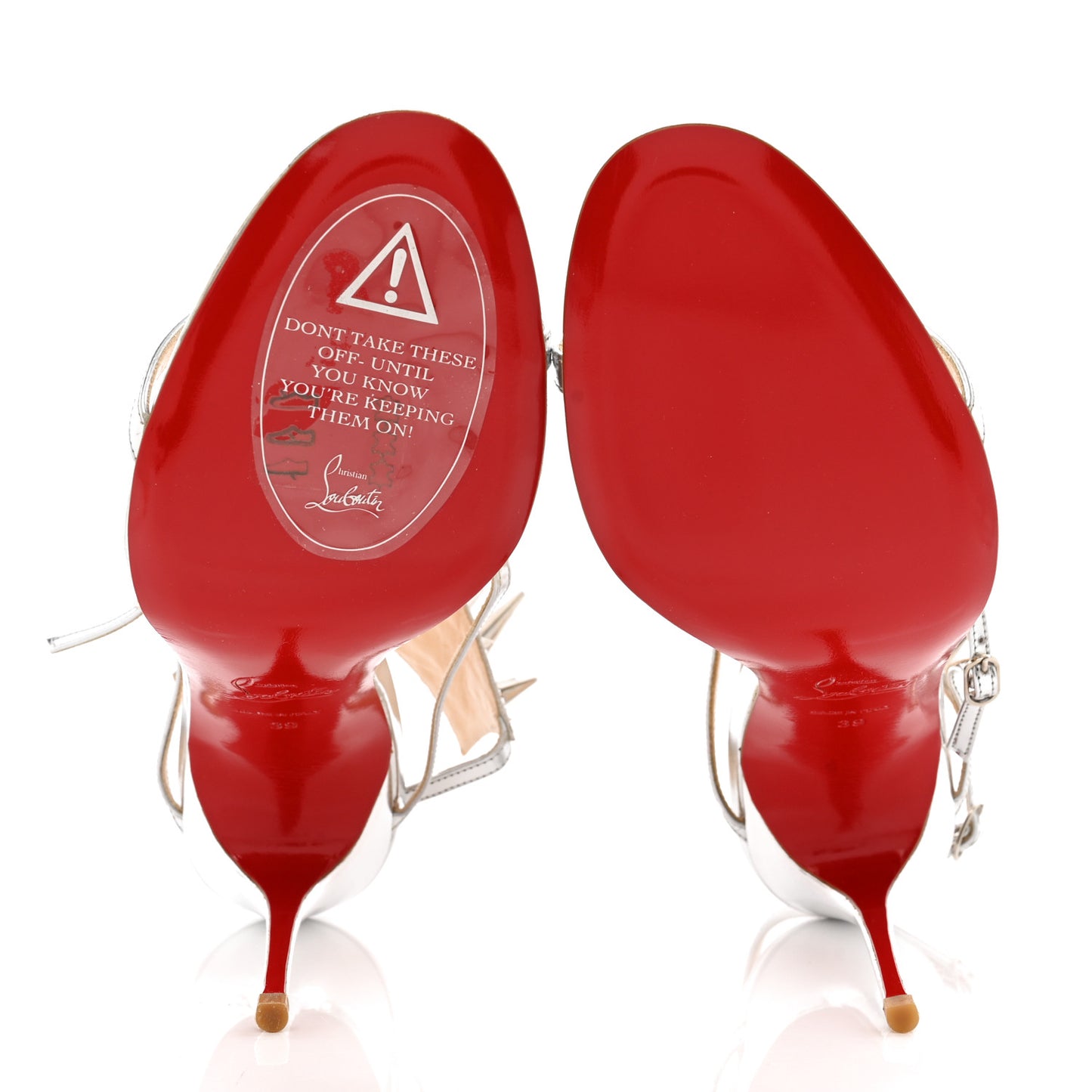 Specchi Lady Max Spike T-Strap 100 Sandals 39 Argento