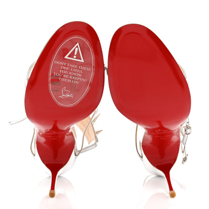 Christian Louboutin Specchi Lady Max Spike T-Strap 100 Sandals 39 Argento 5 of 10