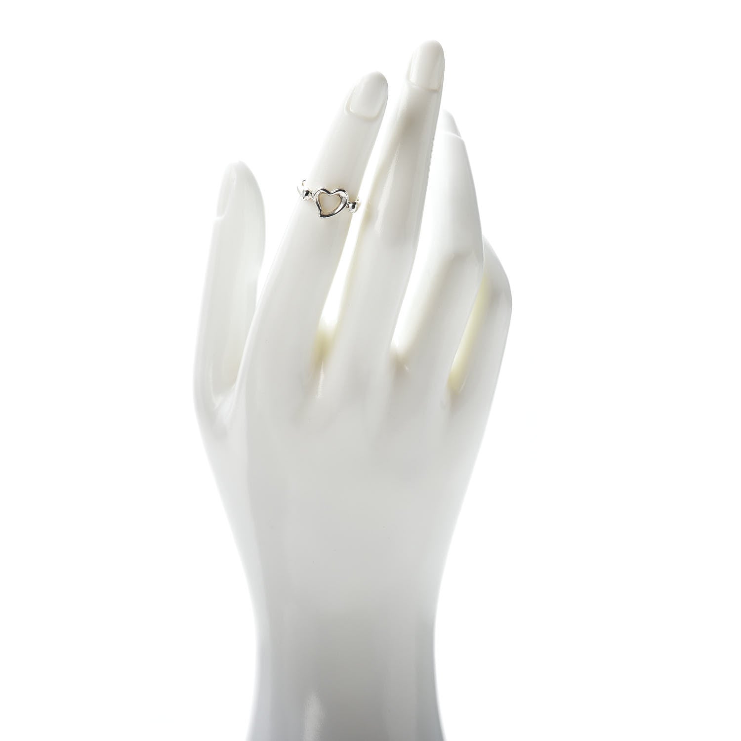Tiffany Sterling Silver Elsa Peretti Open Heart Ring 46 3.75 2 of 5